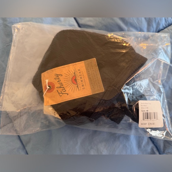 Faherty Rimini Black Triangle Bikini Top -NEW Size Medium - Picture 10 of 10